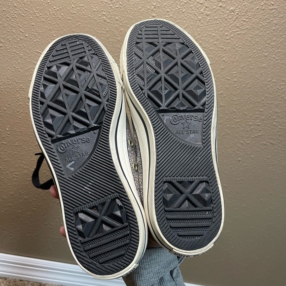 Converse All Star Multicolor Silver Shimmer Opal Cracked Leather Sneakers SZ 7 - Picture 10 of 12